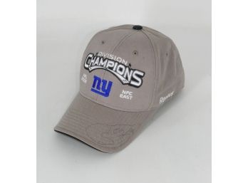 2008 NY Giants NFL Division Champs Baseball Hat - Signed By Jim Burt