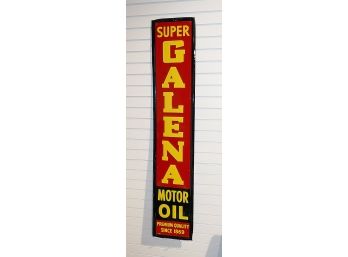 Vintage 1950's Super Galena Motor Oil Tin Sign
