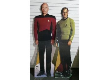 2 Different Star Trek Cardboard Movie Standees - Captain Kirk & Jean-Luc Picard