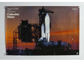 Vintage 1980's NASA Poster - Columbia Waits