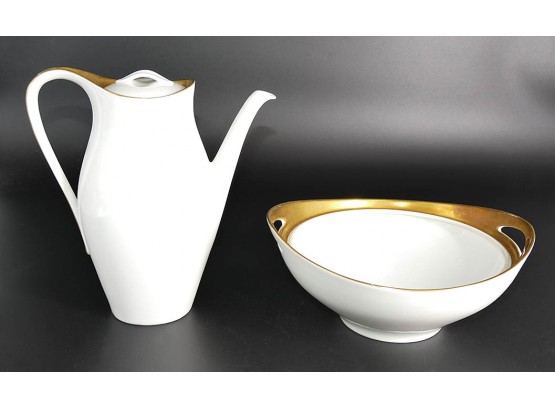 Eschenbach Bavaria Porcelain Coffee Pot And Bowl