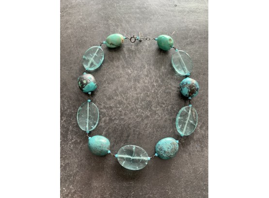 Vitraux By Alejandra Turquoise And Aquamarine Necklace (Cost $450)