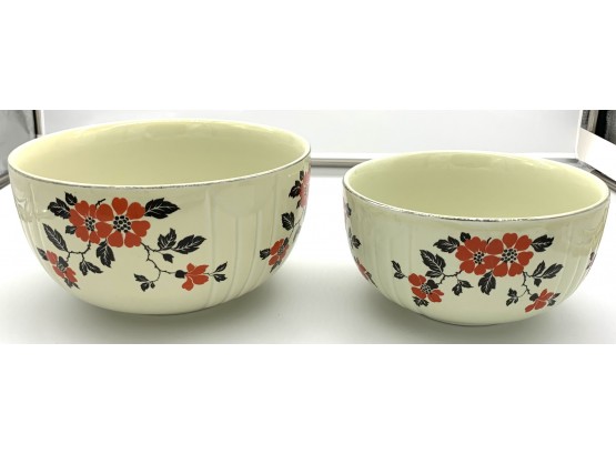 Set Of Vintage Hall China Red Poppy Bowls