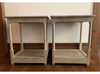 2 Ethan Allen Freya Square Side Tables  (Cost $1,200 For Both)