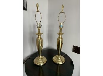 Pair Of Traditional Burnished Brass Table Lamps By STIFFEL