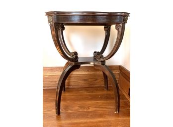 Vintage Adams Always Side Table With Leather Inlay