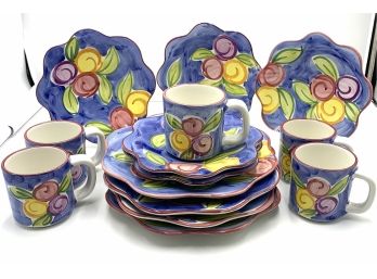 Beautiful Collection Of Italian Plates, Bowls And Mugs