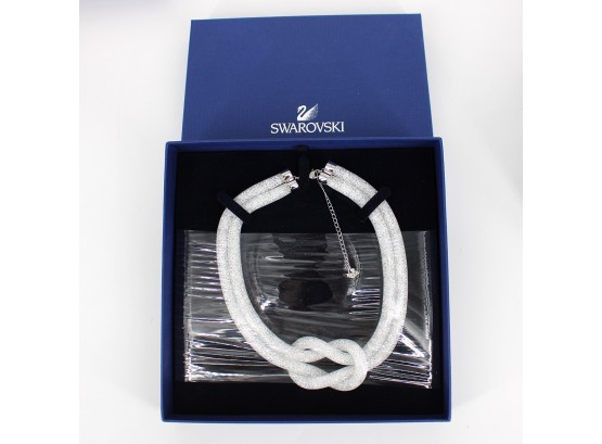 Swarovski Crystal White Stardust Knot Necklace - New In Box (Cost $199)