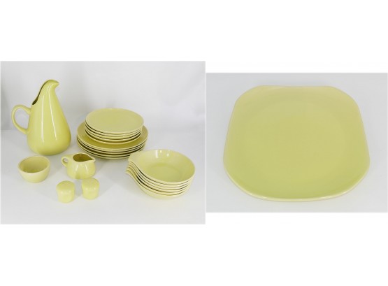 21 Piece Russel Wright Earthenware Dinnerware By Oneida - In Yellow