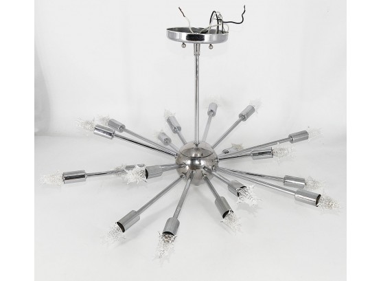 Mid Century Modern Style Sputnik 18-Bulk Chandelier - In Chrome - With 18 Additional New Bulbs