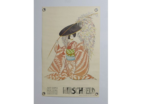 Al Hirschfeld Poster (1980) For The Art Expo NY - From His Kabuki Series