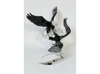 Swarovski Limited Edition Crystal Sculpture - Pair Of Eagles (2015) - AS-IS