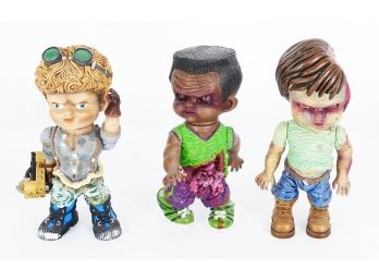 3 Different Resin Zombie Figurines By RZ - Hand Signed By The Artist