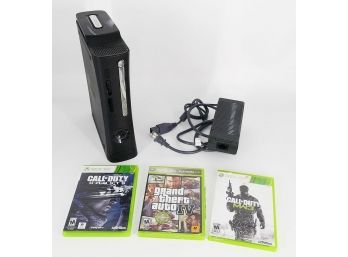 XBOX 360 Video Game System & 3 Games - 120 GB Hard Drive - Controllers Not Included