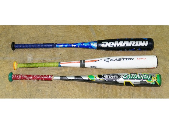 3 Different Composite Baseball Bats - DeMartini, Easton, And Louisville Slugger - 29' & 30'