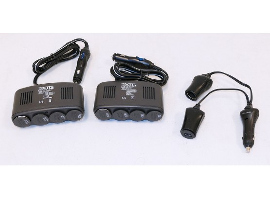 12V Outlet Multiplyer Lot - XTG 4-Socket (2) And USB/Cigarette Lighter Combo