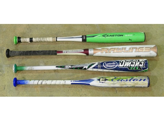 4 Different Composite Baseball Bats - Easton (2), Rawlings, And Louisville Slugger - 27'-32'