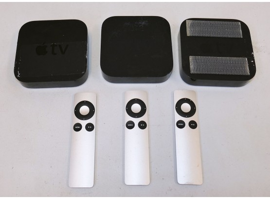 Lot Of 3 Apple TV Media Centers/Streamers With Remotes - A1427 (3rd Generation)
