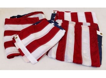 Lot Of 4 American Flags - 3' X 5' - Valley Forge Perma-Nyl 100 Nylon