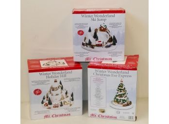 3 Different Mr. Christmas Winter Wonderland Musical Illuminated Displays