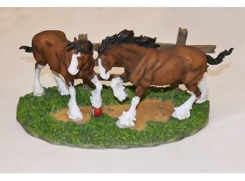 Anheuser-Busch Clydesdale Collection Porcelain Figurine 'Clydesdale Football' - In Box