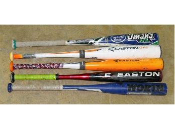 5 Different Composite Baseball Bats - Easton (3), Worth, And Louisville Slugger - 27'& 28'