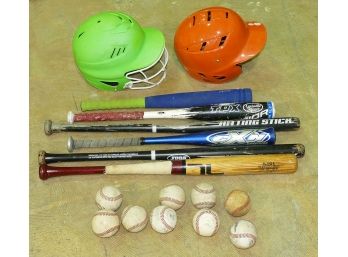 Youth Baseball Lot - Bats, Balls, Helmets