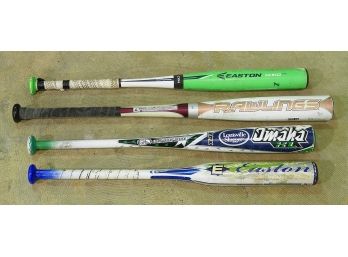 4 Different Composite Baseball Bats - Easton (2), Rawlings, And Louisville Slugger - 27'-32'