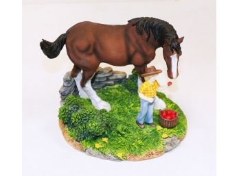 Anheuser-Busch Clydesdale Collection Porcelain Figurine 'An Apple For King' - In Box