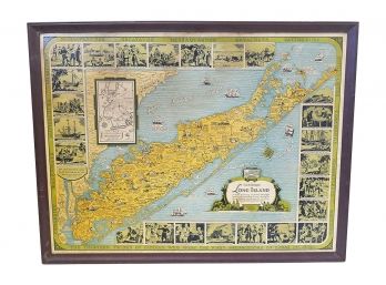 Rare 1936 Stephen J. Voorhies Map Of Historic Long Island