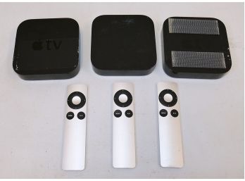 Lot Of 3 Apple TV Media Centers/Streamers With Remotes - A1427 (3rd Generation)