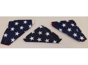 Lot Of 3 American Flags - 3' X 5' - By Grace Alley