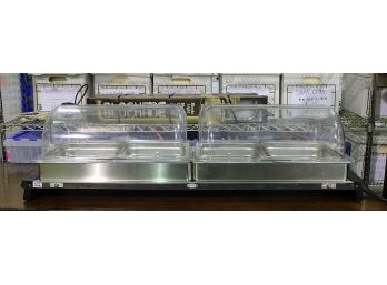 Cadco Countertop Jumbo Buffet Server W/ Warming Base - 4 Pans And Rolltop Lids - $550 Cost