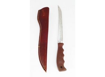 Vintage Buck 127 Filet Knife With Original Leather Sheath
