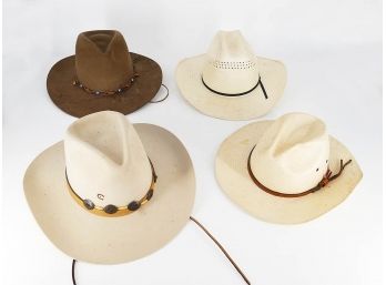 4 Different Cowboy Hats - Stetson, Charlie Horse, Beaver Hats, Outback