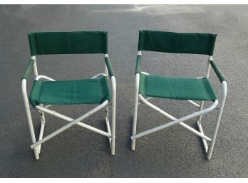 Pair Of Heavy Duty Outdoor Folding Director's Chairs