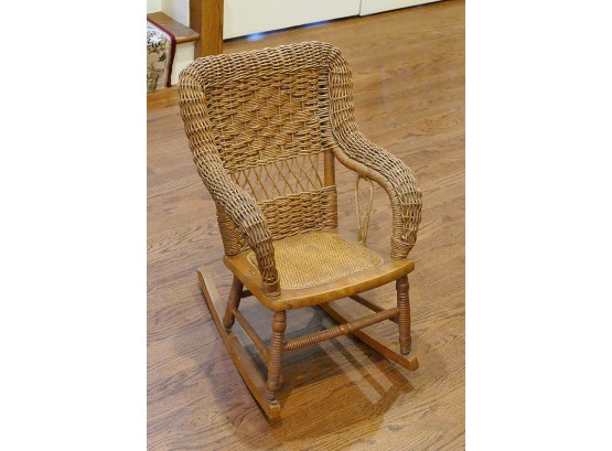 Vintage Child's Wicker Rocking Chair