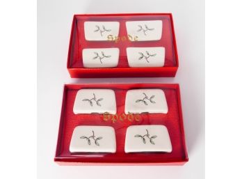 Spode Christmas Place Card Holders - Set Of 8