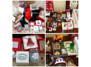 Large Christmas Ornament / Mugs / Stocking Lot - Glass, Collector Ornaments