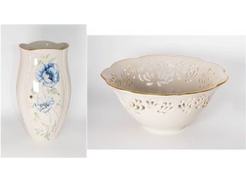 Lenox Porcelain Vase And Bowl