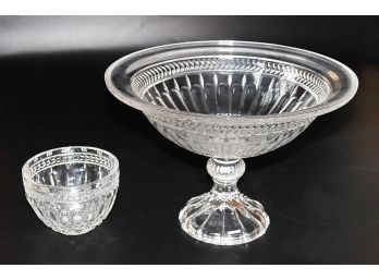 Large Bombay Crystal Footed Centerpiece & Candy Bowls