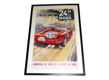 1961 24 Hrs Of Le Mans Car Race Poster - Framed
