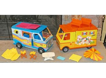 1971 Mattel Barbie Beach Bus & Country Camper Doll Vehicles