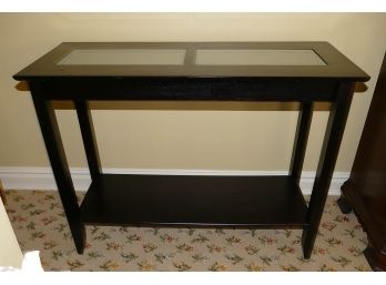 Wood And Frosted Glass Console Table