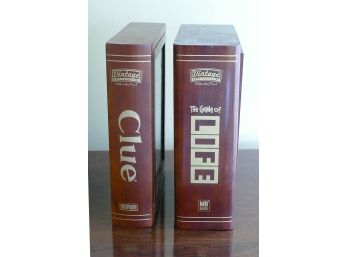 Hasbro Vintage Wood Library Book Board Games - Life & Clue ($260 Cost)