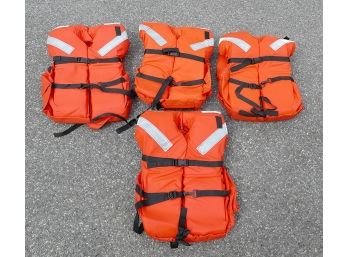 Set Of 4 Adult Size Type 1 PFD Off-Shore Life Jackets (Type RS) - Kent Sporting Goods