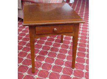 Stanley Wooden End Table With Drawer