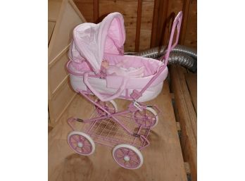 Pink Child's Stroller With Madame Alexander Doll