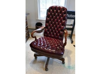 Ethan Allen Tufted Leather Desk Chair