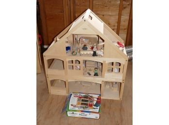 Ryan's Room Large 3-Story Wooden Dollhouse With Furniture & Figures